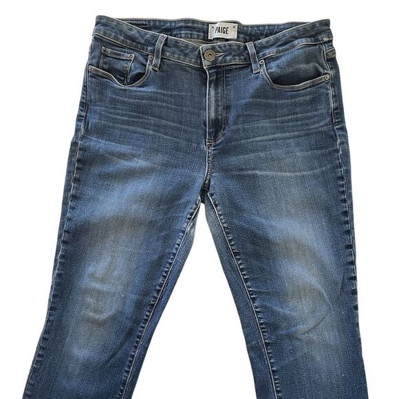 Paige Jeans Womens 31 Blue Brigitte Straight Crop Light Wash‎ Stretch Denim Pant - Picture 1 of 16